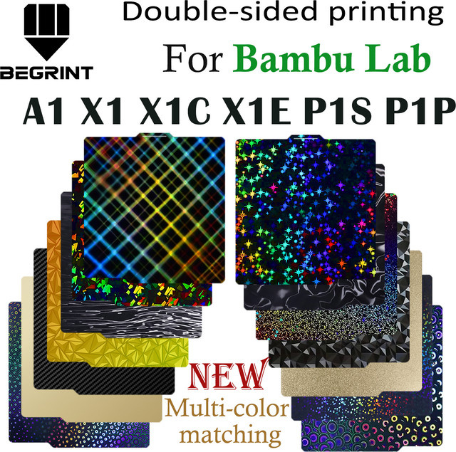 BEGRINT Federstahlblech für Bambu Lab A1 P1P P1S X1C, doppelseitige glatte Bauplatte für FDM 3D-Drucker - Bild 1