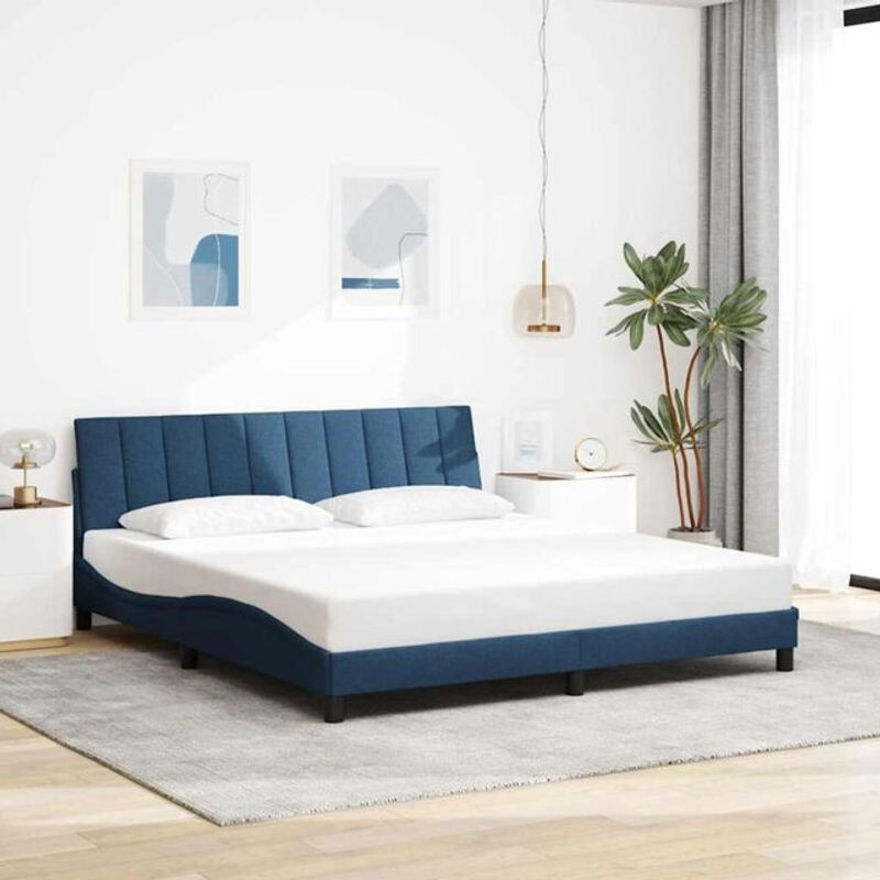 Polsterbett hanko von Vidaxl in Blau aus Stoff und Metall, B/T: 180 x 200 cm - Bild 1