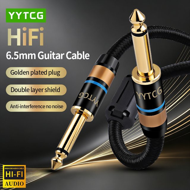 YYTCG Audiokabel Mono 6,35mm auf 6,35mm High Fidelity HIFI 4N OFC Schwarz - Bild 1