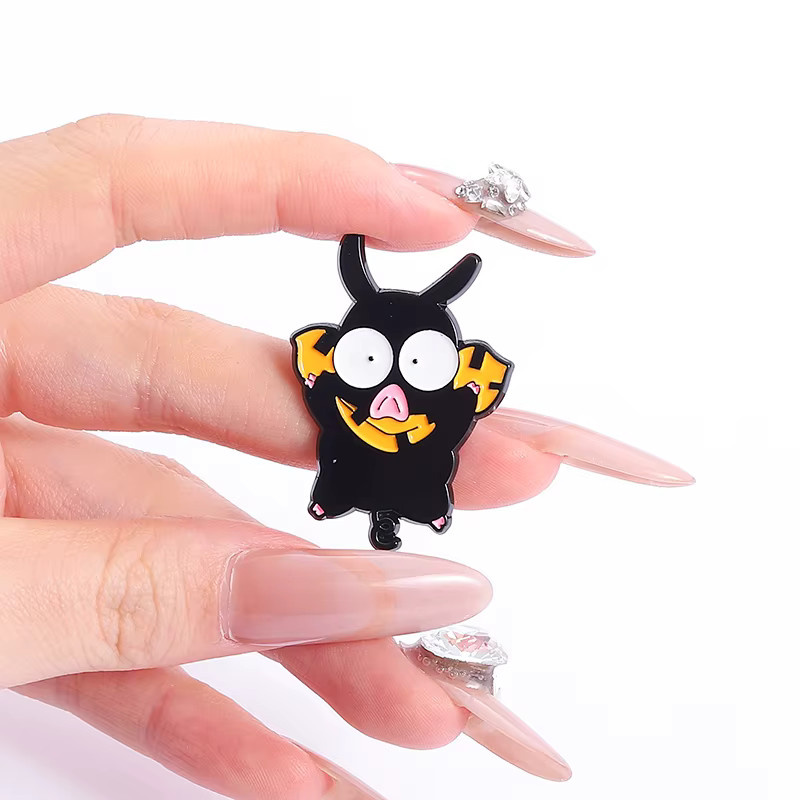 QIHE JEWELRY Brosche, Cartoon Anime Mädchen Schwein Emaille, Kinder - Bild 1