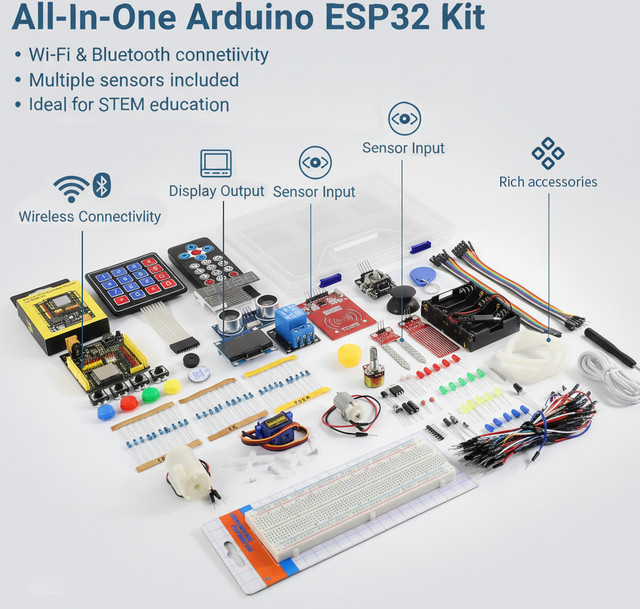 Keyestudio ESP32 IoT Projekt Lernkit für Elektronik-Ingenieure mit über 50 Komponenten in Multicolor - Bild 1
