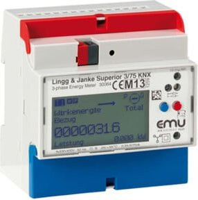 Lingg & Janke Energiezähler Superior KNX REG 3-Phasen 3x230/400V 0,25-5(75)A Klasse B in Weiß - Bild 1