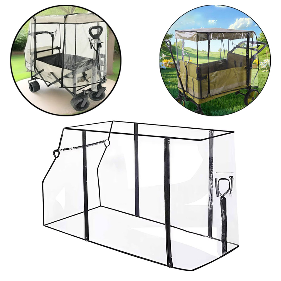 Serenable Transparente Wagen-Regenhülle aus PVC mit beidseitigem Reißverschluss für Outdoor-Camping - Bild 2