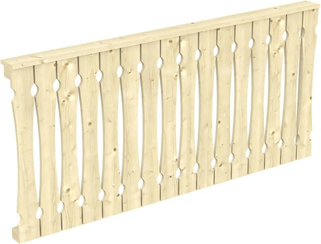 Skan Holz Seitenwand Balkonschalung aus Fichte in Natur, B/H: 78,5 x 96 cm - Bild 1