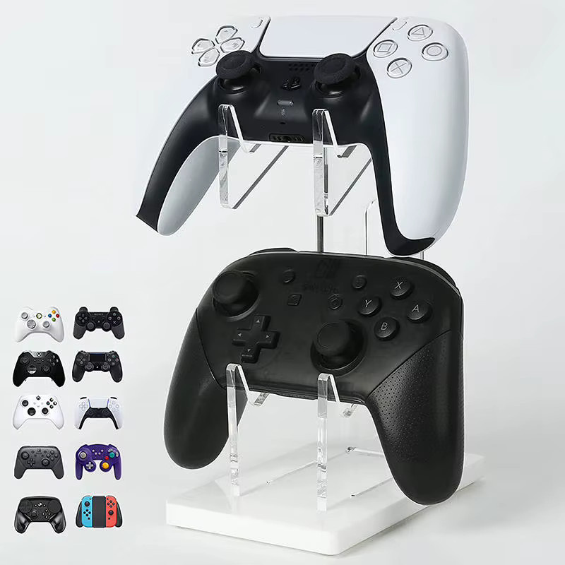 Doppeldeck Game Controller Halter und Gaming Headset Ständer aus Acryl in Transparent - Bild 3