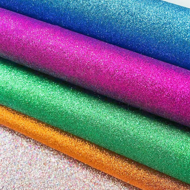 Glitzernde Stoffrolle in Weiß aus Kunstleder für deine DIY-Projekte und Bastelarbeiten - Bild 1