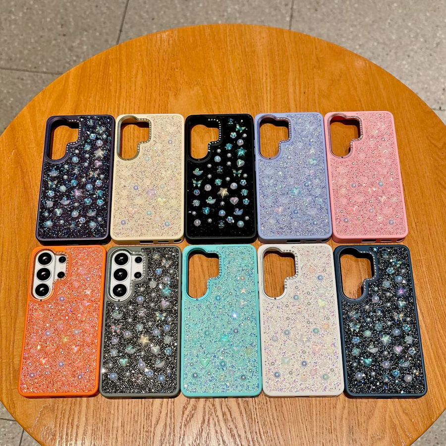 Glitzernde Schutzhülle mit Strass-Diamanten für Samsung Galaxy S25 Ultra und S26 Ultra in Multicolour und Grün - Bild 2