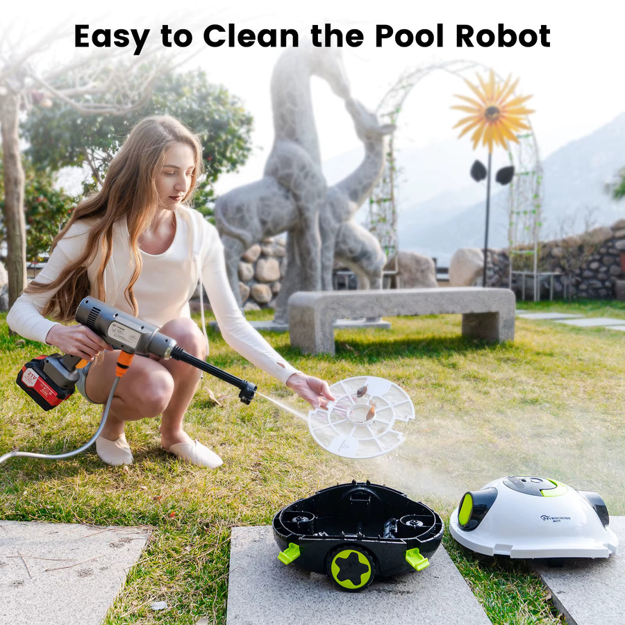 EVERCROSS BOT Y10 Poolroboter in Schwarz mit Akku, 100 Min. Akkulaufzeit und 180 μm Filter für bis zu 120 m² - Bild 3