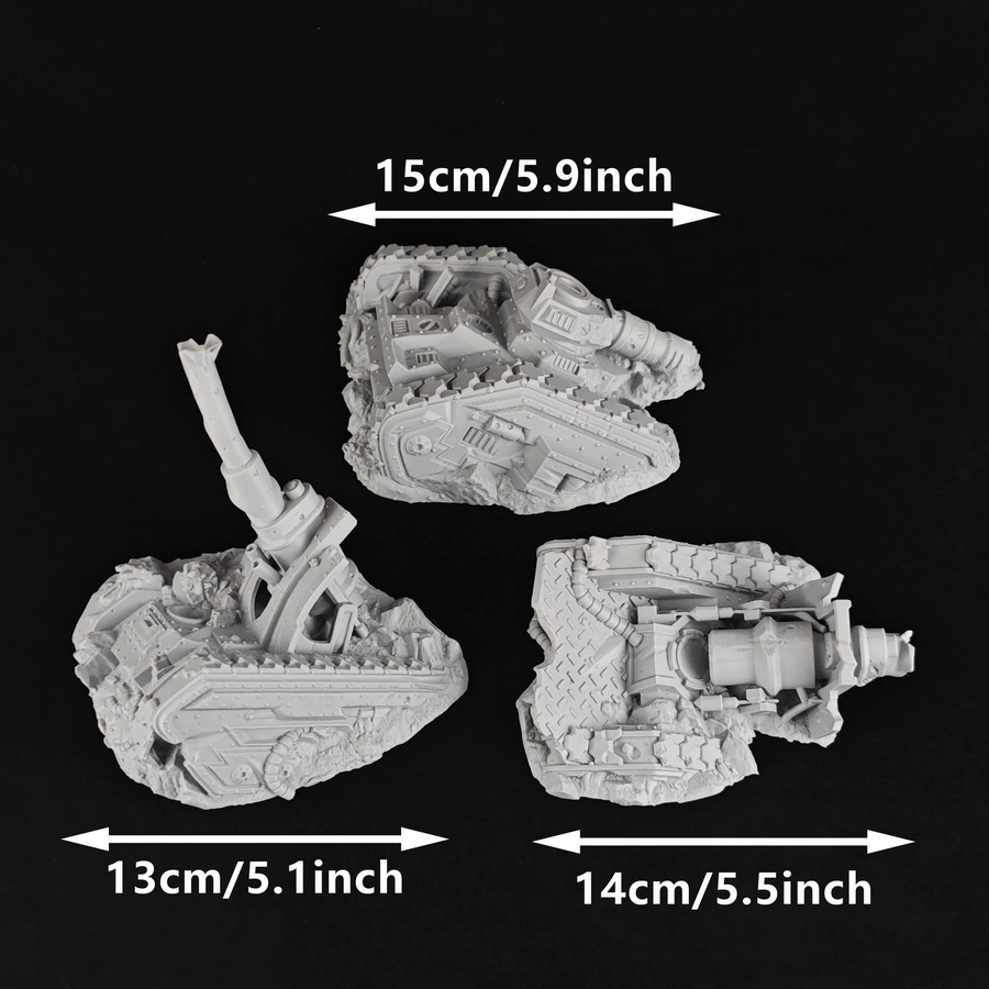 HENGSHI Panzerfahrzeug, 3D-gedrucktes Modell, Miniatur einer Artillerie-Gefechtsfahrzeug-Ruine, Taktische Geländeszenen-Dekoration - Bild 1