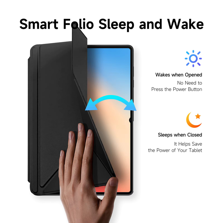 DUX DUCIS Schutzhülle für Samsung Galaxy Tab S11 Ultra, S11, A11 Plus und A9 Plus, abnehmbare transparente Hülle mit S Pen Halter und Auto Aufwachen/Schlafen Funktion, Schwarz - Bild 4
