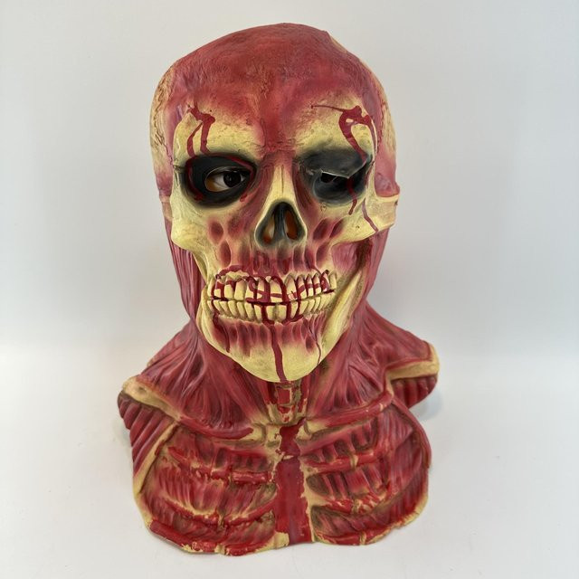 Halloween Zombie Totenkopfmaske, rot, One size - Bild 1