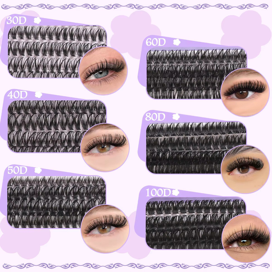 ISEEN DIY Wimpernverlängerungsset, 640 Stück, D-Locken, Unisex - Bild 3