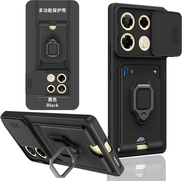 TPU Weiche Geldbörsenhülle mit Magnet Halter Ring und Kameraschutz für Infinix Note 40 Pro Plus Pro+ 5G und Note 40 4G in verschiedenen Farben - Bild 1