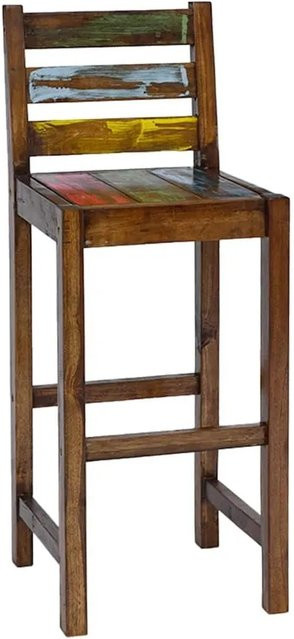 vidaXL Barhocker 2er Set aus Akazie in Vintage-Stil, Altholz Multicolor, B/T/H: 40 x 44 x 106 cm, 75 x 40 x 106 cm - Bild 1