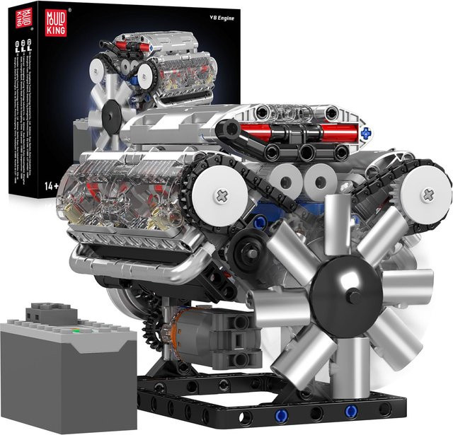 Mould King 10088 V8 Motor Modellbau Kit mit 535 Teilen, Multicolour STEM Spielzeug für Kinder und Erwachsene ab 14 Jahren - Bild 1