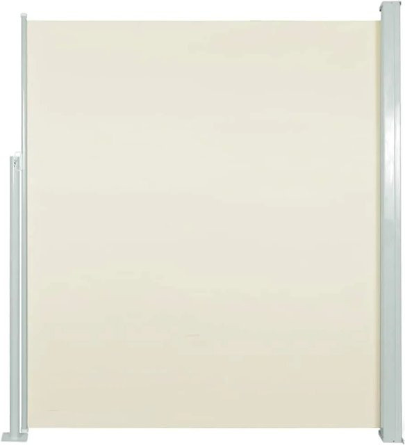 Furnicato Ausziehbare Seitenmarkise aus Polyester in Creme mit pulverbeschichtetem Stahlrahmen, Breite: 140 cm, Länge: 500 cm - Bild 1