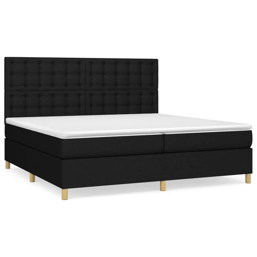 vidaXL Boxspringbett Hybrid mit Matratze und Taschenfederkern, Schwarz, B/T/H: 200 x 200 x 128 cm - Bild 2