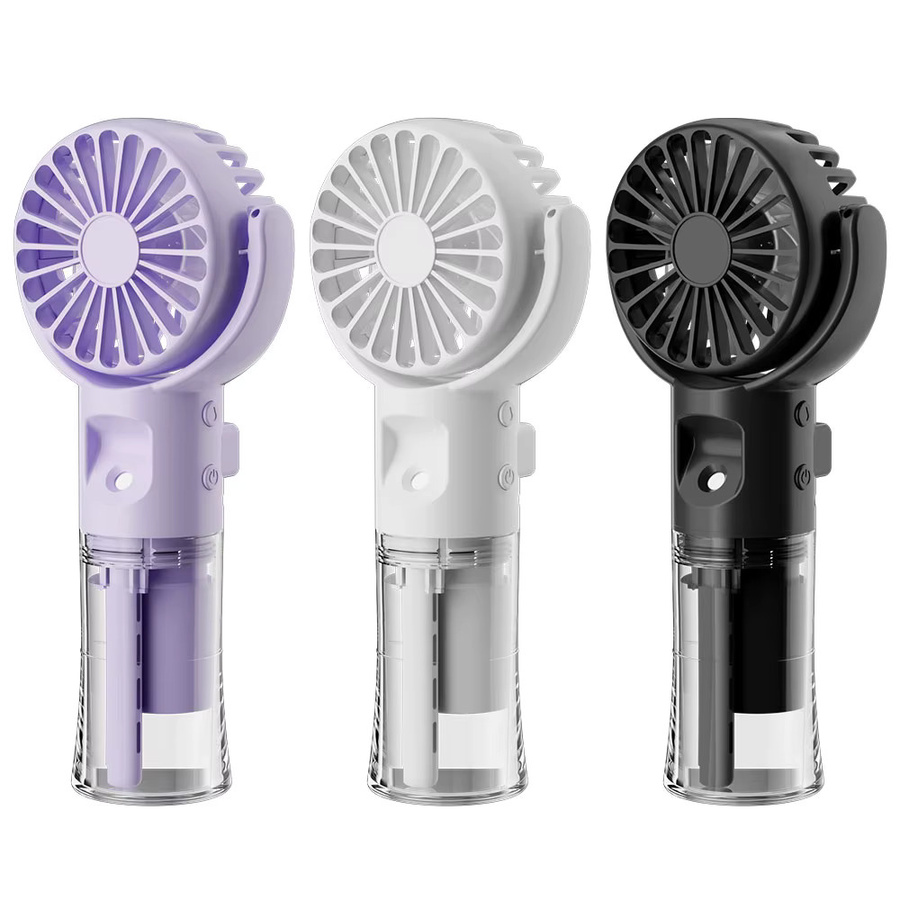 raugee Tragbarer Mini-Handventilator mit Wassernebel-Funktion, wiederaufladbarer USB-Luftkühler und Sprühbefeuchter in Schwarz oder Pink - Bild 5