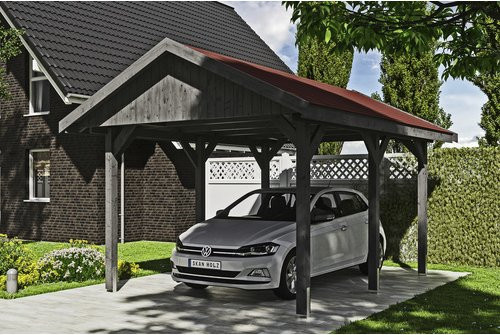 SKANHOLZ Carport Wallgau aus Holz in Grau, B: 380 cm, T: 500 cm, H: 313 cm - Bild 1