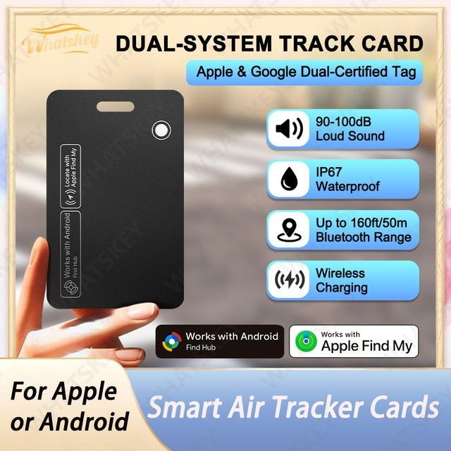 Peocke Smart Tag GPS Bluetooth Tracker in Schwarz für Android und iPhone zur Standortverfolgung von Brieftasche, Schlüsseln oder Gepäck - Bild 1