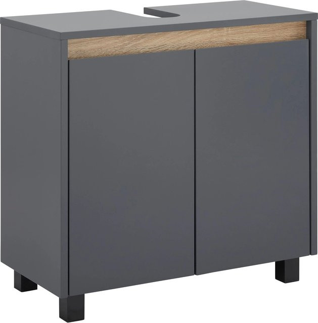 Bessagi Home Waschbeckenunterschrank Massimo in Grau mit Soft-Close-Türen, B/T/H: 60 x 59 x 30 cm - Bild 1