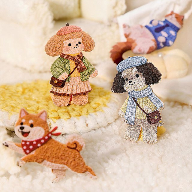 Meow & Woof Aufkleber-Set aus Hartkarton mit süßen Haustier-Motiven in Mehrfarbig, 30 Stück für dein DIY-Projekt mit Tagebuch, Scrapbook oder Handyhülle - Bild 1