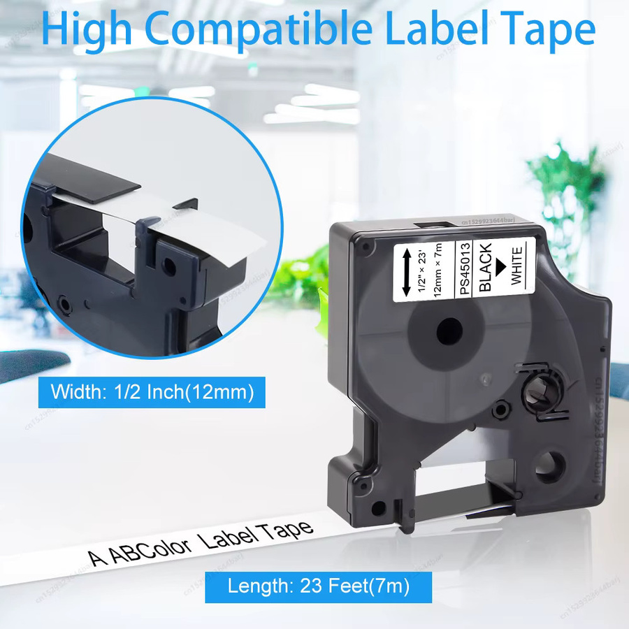 Dymo D1 Etikettendruckerband Weiß 12 mm für LabelManager LM160 und LM280 kompatibel mit 45013 - Bild 3