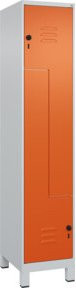 C+P Z-Spind Classic PLUS mit 2 Fächern und Sicherheits-Drehriegel, Farbe Grau/Orange, H x B x T: 195 x 40 x 50 cm - Bild 1