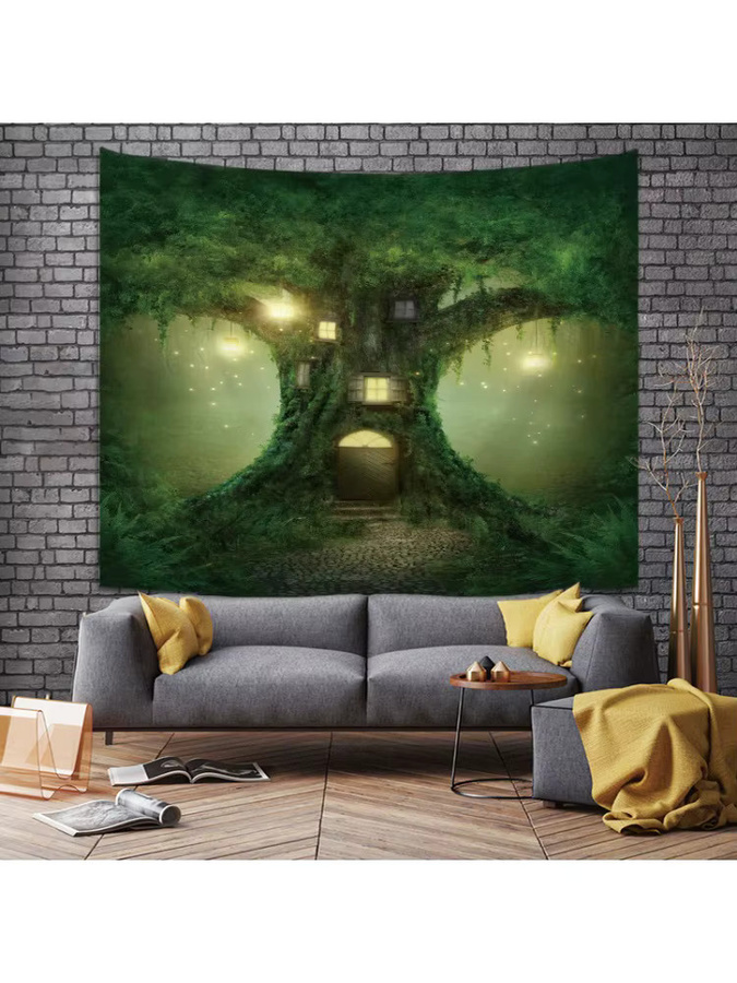 MINIDEAL Wandteppich mit Lebensbaum Motiv, floraler Wandbehang aus Polyester, Breite: 145 cm, Höhe: 125 cm - Bild 2