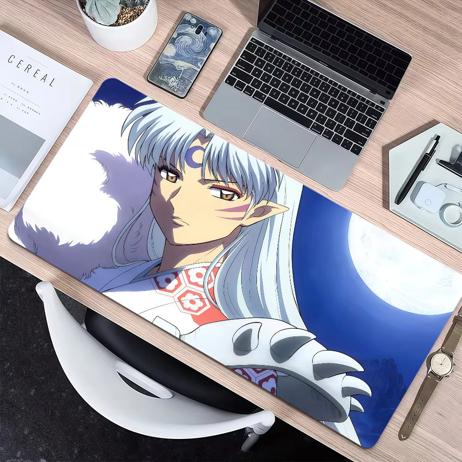 Großes Gaming-Mauspad Inuyasha Kikyo Yashahime Design, rutschfest mit Lockedge, mehrfarbig - Bild 3