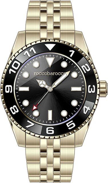 Rocco Barocco Herrenuhr, Quarz, Edelstahl, Schwarz, Gold, 40 mm - Bild 1