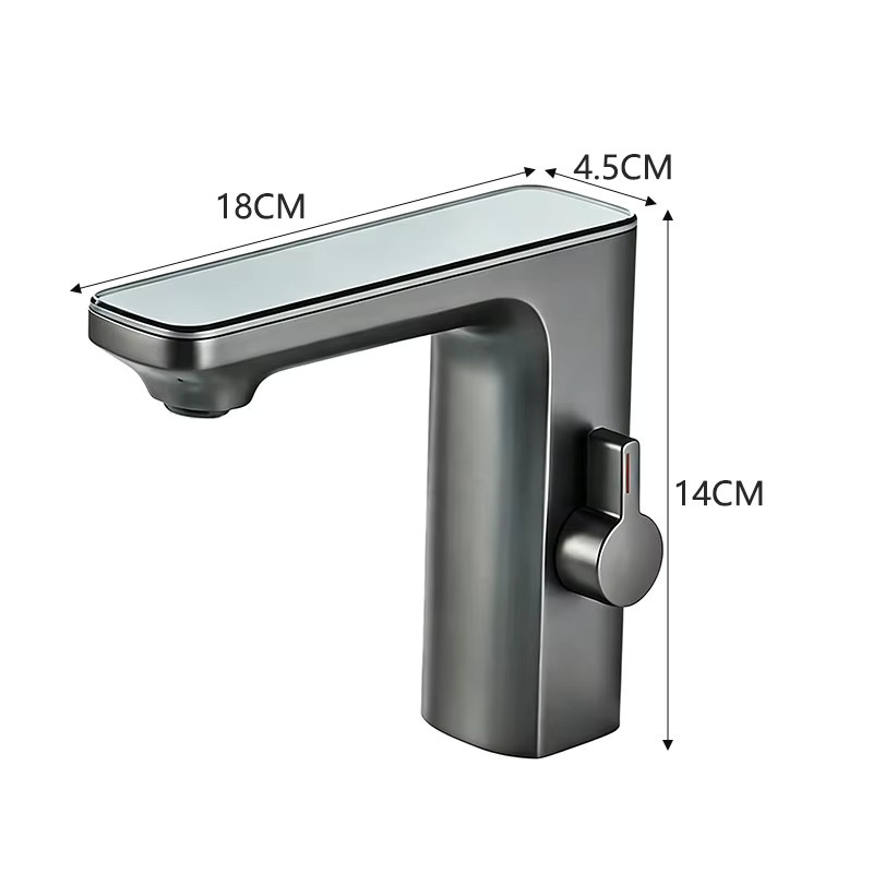 Wanmivezlo Berührungsloser Waschbecken-Wasserhahn mit Infrarot-Bewegungssensor, Einhand-Mischbatterie für Warm- und Kaltwasser, Einloch-Armatur zur Deckmontage in Chrom/Silber - Bild 3