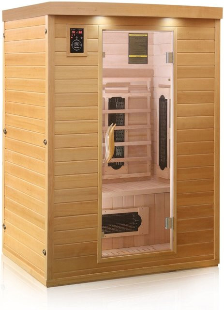 Dewello Infrarotkabine LAVAL PLUS Infrarotsauna in Braun mit 7 Keramikstrahlern, Bodenstrahler, Radio und Farblicht, B/T: 135 x 105 cm - Bild 1