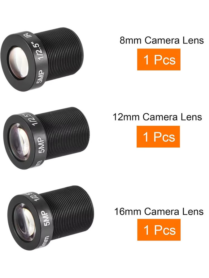 ACDML CCTV-Objektiv für HD IP AHD Kameras mit 5.0 Megapixel, M12-Anschluss, feste Blende und IR-Unterstützung, Farbe: Schwarz - Bild 4