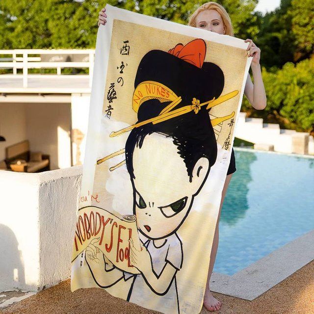 Yoshitomo Nara Dream Doll Mikrofaser-Strandtuch Multicolor, schnelltrocknendes Reisehandtuch für Pool und Yoga - Bild 1