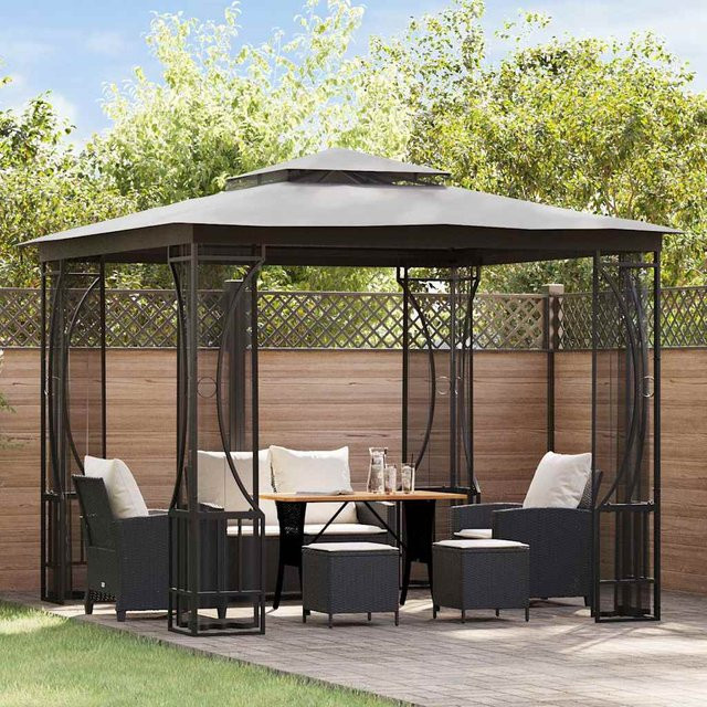 vidaXL Pavillon mit Netz in Anthrazit, B/T/H: 300 x 300 x 265 cm - Bild 1