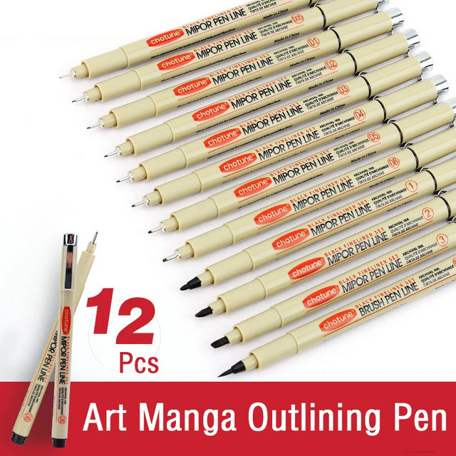 Micron Pigment-Fineliner Set in Schwarz für Manga und Skizzen - Bild 1