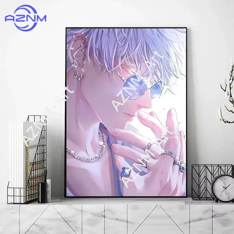 KAYOU Anime Leinwandgemälde Gojo Satoru Minimalistisches Poster für moderne Wanddekoration in Mehrfarbig - Bild 2