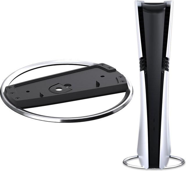 Base Para Vertikalständer für PS5 Pro und PS5 Slim in Schwarz mit Anti-Rutsch-Pads - Bild 1