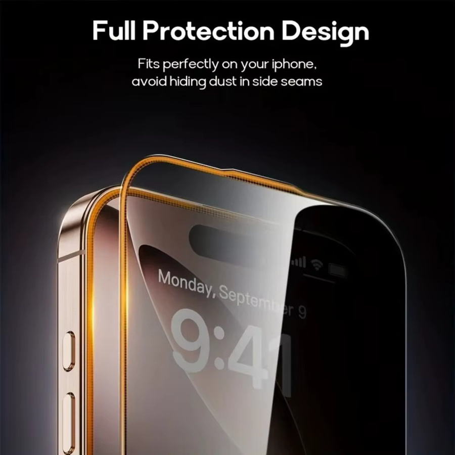 3-teiliges DIXSG Anti-Spy Displayschutz Glas für iPhone 17 16 15 14 13 12 11 Pro Max Plus XR XS in Transparent - Bild 5