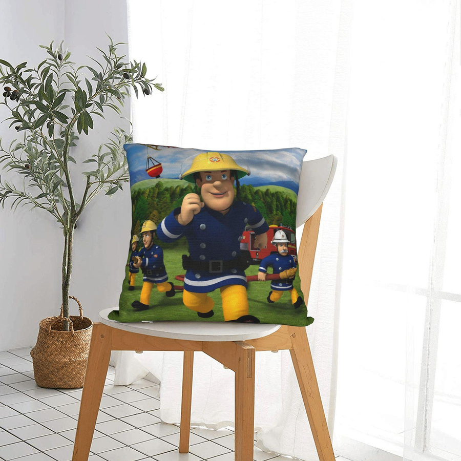 BNYNGFN Home Feuerwehrmann Sam Quadratische Kissenhülle aus Polyester in Multicolour, Breite: 40,64 cm, Breite: 40,64 cm, Höhe: 40,64 cm - Bild 3