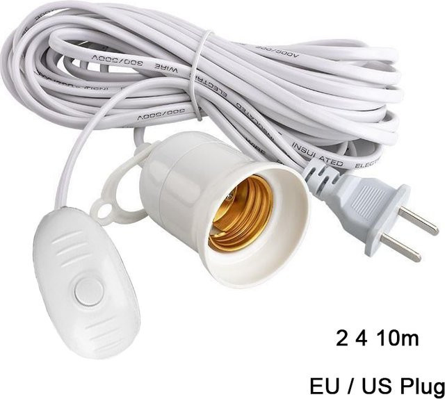 Universal Lampensockel Adapter E27 mit Ein/Aus Schalter für LED Lampen in Weiß - Bild 1