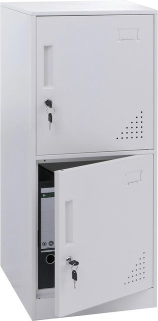 MCW Spind P63 Wertfachschrank aus Stahl mit 2 Türen in Weiß, H x B x T: 90 x 38 x 45 cm - Bild 1