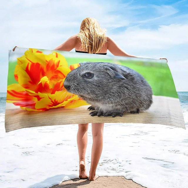 JMG Household Supplies Schnelltrocknendes Badetuch aus Mikrofaser für Meerschweinchen und Reisen, Mehrfarbig, B: 100 cm, T: 50 cm - Bild 1