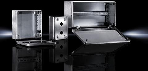Rittal Tastergehäuse Edelstahl Silber für 3 Einbaustellen, IP66, B/H/T: 220 x 90 x 100 mm, SM 2384.030 - Bild 1