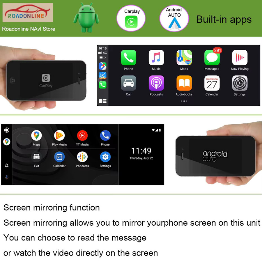 roadonline Android 15 Autoradio mit 10,25 Zoll Display für Mazda CX3 CX-3 und Mazda 2 Demio 2014-2020, Multimedia-Videoplayer mit CarPlay, 4G und WLAN, Schwarz - Bild 5