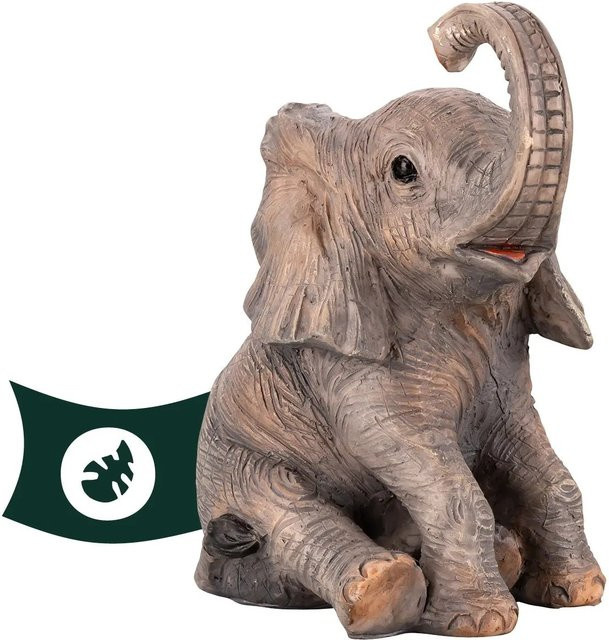 VERDOBA Safari Gartenfigur Elefant in Grau aus Kunststoff - Bild 1