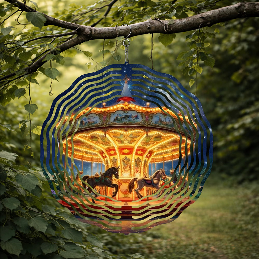CIFBUY Retro Windspinner aus Metall als dekorativer Windrichtungsanzeiger für den Garten in Gold Rot Blau Multicolour - Bild 4