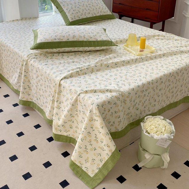 Super Six Doppelbettlaken aus Baumwollleinen mit floralem Pflanzenmuster, Mehrfarbig, B/T: 160 x 230 cm - Bild 1