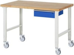 Rau Fahrbare Werkbank 7001A1 höhenverstellbar grau/mehrfarbig B: 150 cm, T: 90 cm, H: 95-100 cm - Bild 1
